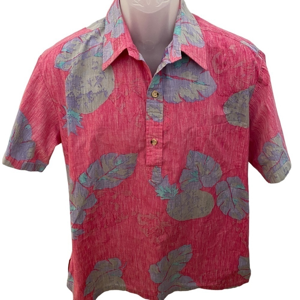COOKE STREET Pink Tropical Aloha Hawaiian Collared Shirt Men L Large
